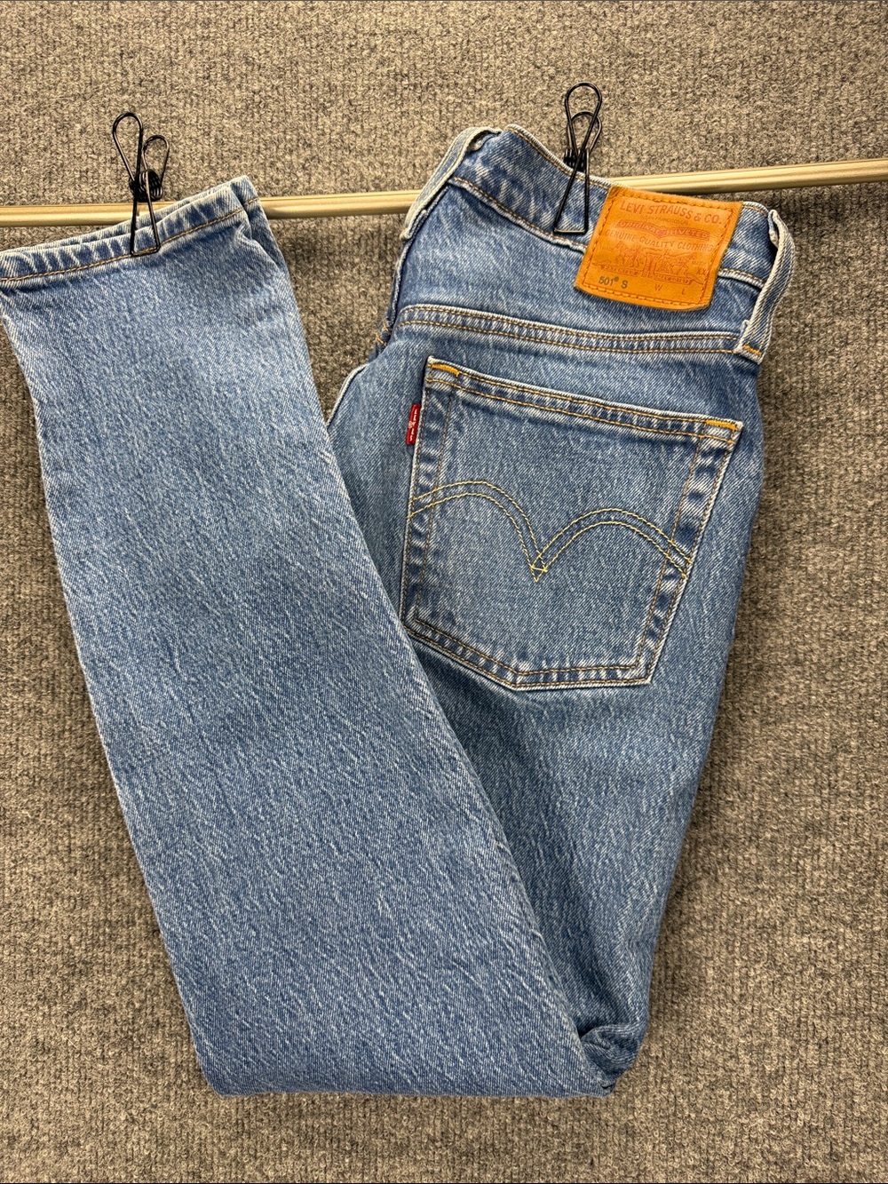 Levi's 501 Skinny Denim Jeans with Leather Patch W26 L28